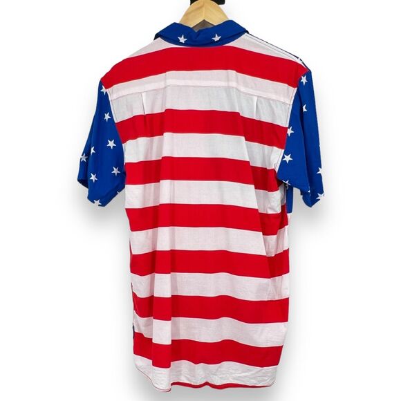Tipsy Elves American Flag Shirt Men’s Size Medium USA Button Down Patriotic - Picture 2 of 8